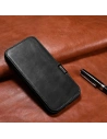 Hurtownia GSM - Case iCarer Curved Edge Oil Wax Echtleder Folio Case MagSafe Apple iPhone 15 Pro schwarz - ICR489 - {ean13} - Hurt