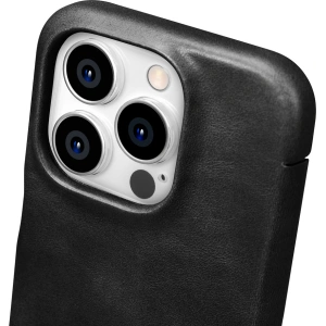 Hurtownia GSM - Etui iCarer Curved Edge Oil Wax Real Leather Folio Case MagSafe Apple iPhone 15 Pro czarne - ICR489 - {ean13} - Hurt