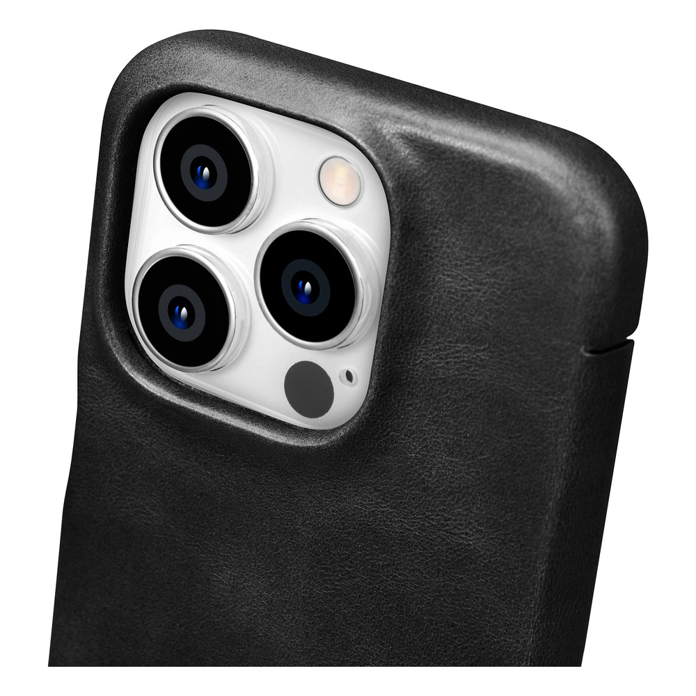 Hurtownia GSM - Case iCarer Curved Edge Oil Wax Echtleder Folio Case MagSafe Apple iPhone 15 Pro schwarz - ICR489 - {ean13} - Hurt