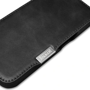 Hurtownia GSM - Etui iCarer Curved Edge Oil Wax Real Leather Folio Case MagSafe Apple iPhone 15 Pro czarne - ICR489 - {ean13} - Hurt