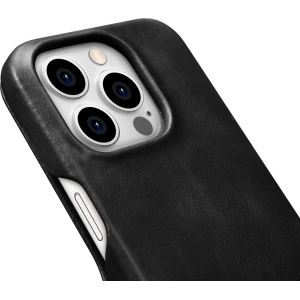 Hurtownia GSM - Etui iCarer Curved Edge Oil Wax Valódi Bőr Tok MagSafe Apple iPhone 15 Pro fekete - ICR489 - {ean13} - Hurt