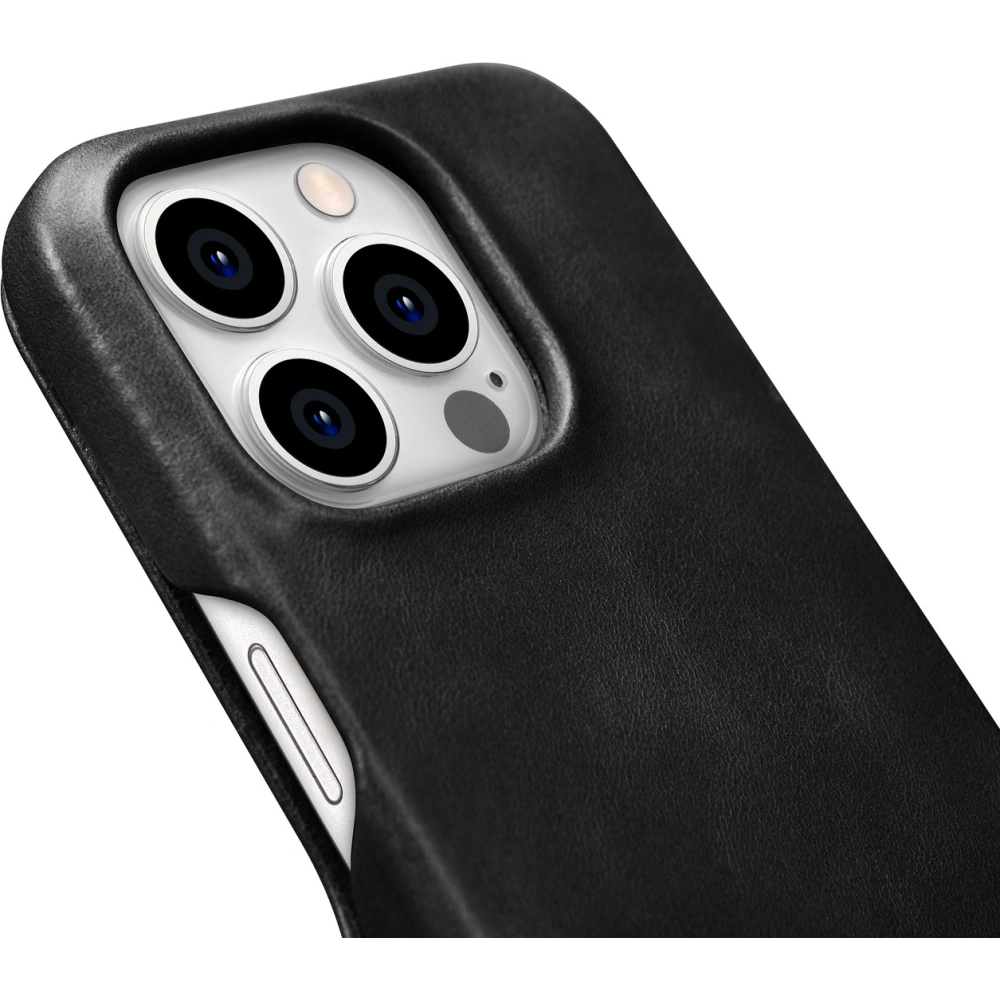Hurtownia GSM - Etui iCarer Curved Edge Oil Wax Valódi Bőr Tok MagSafe Apple iPhone 15 Pro fekete - ICR489 - {ean13} - Hurt
