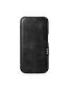 Etui iCarer Curved Edge Oil Wax Real Leather Folio Case MagSafe Apple iPhone 15 negre