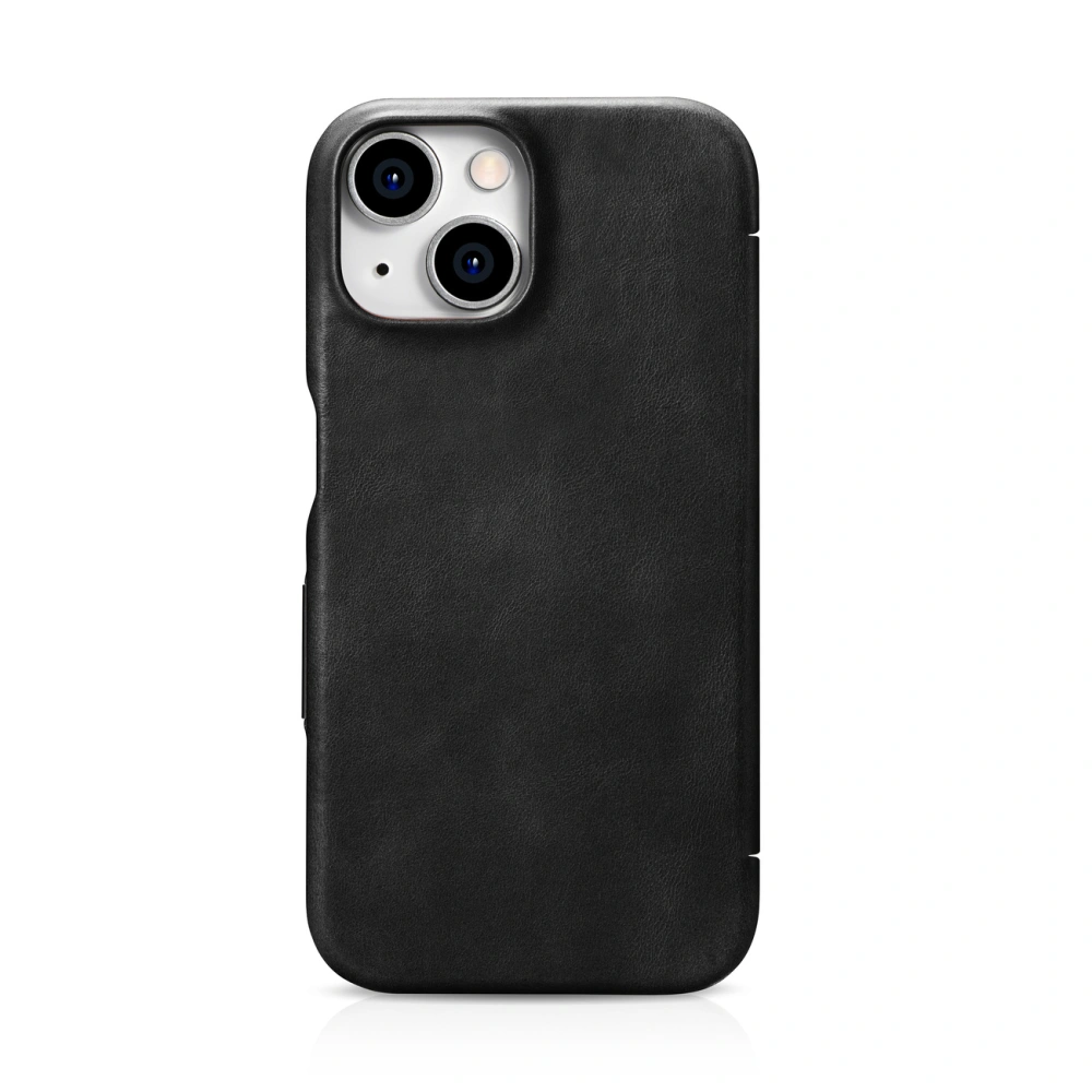 Hurtownia GSM - Etui iCarer Curved Edge Oil Wax Real Leather Folio Case MagSafe Apple iPhone 15 negre - ICR490 - {ean13} - Hurt