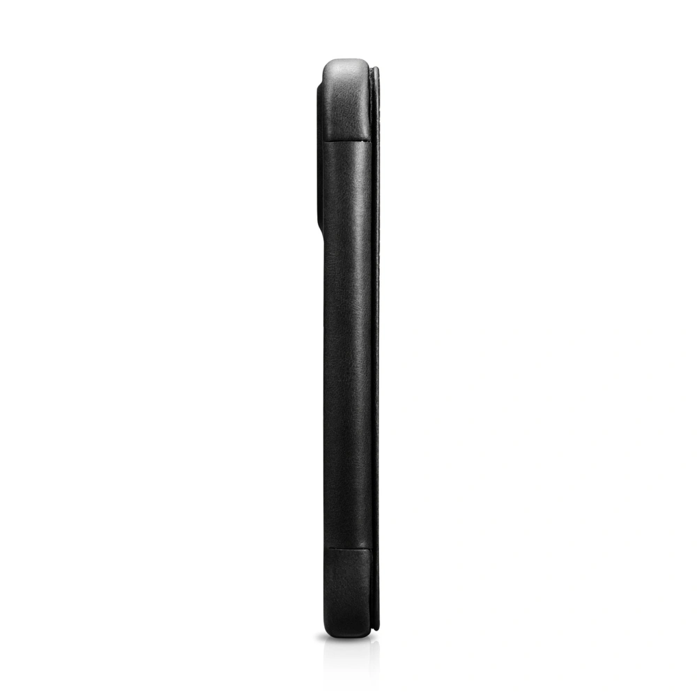 Hurtownia GSM - Etui iCarer ívelt szélű olajviasz valódi bőr könyvtok MagSafe Apple iPhone 15 fekete - ICR490 - {ean13} - Hurt