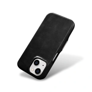 Hurtownia GSM - Etui iCarer Curved Edge Oil Wax Real Leather Folio Case MagSafe Apple iPhone 15 czarne - ICR490 - {ean13} - Hurt