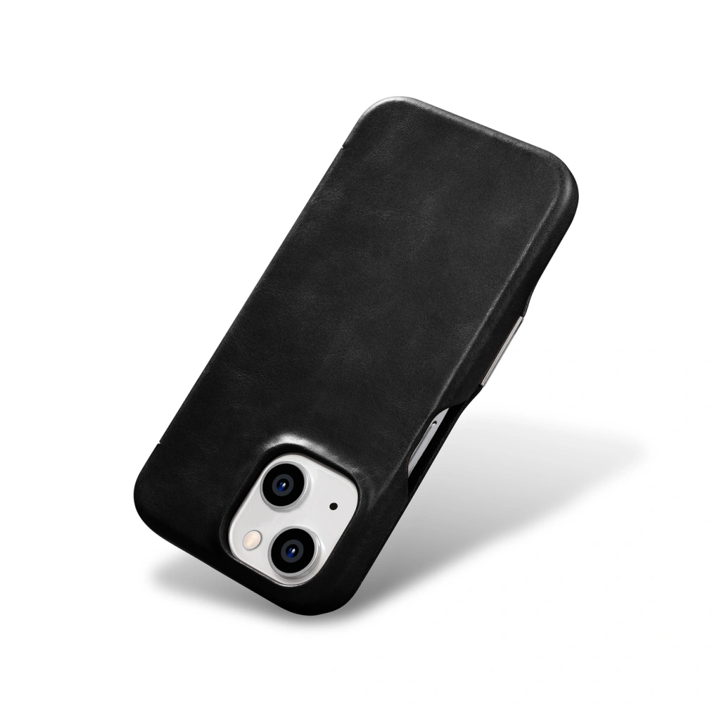 Hurtownia GSM - Etui iCarer Curved Edge Oil Wax Real Leather Folio Case MagSafe Apple iPhone 15 negre - ICR490 - {ean13} - Hurt