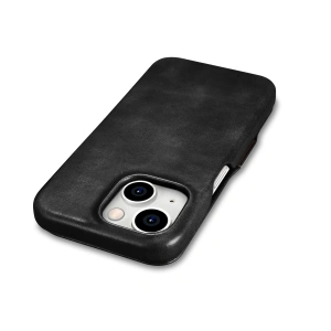 Hurtownia GSM - Etui iCarer Curved Edge Oil Wax Real Leather Folio Case MagSafe Apple iPhone 15 czarne - ICR490 - {ean13} - Hurt