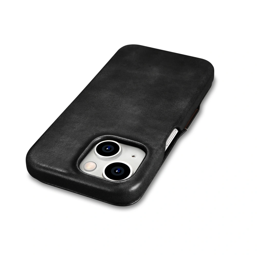 Hurtownia GSM - Etui iCarer Curved Edge Oil Wax Real Leather Folio Case MagSafe Apple iPhone 15 negre - ICR490 - {ean13} - Hurt