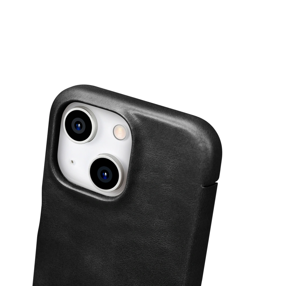 Hurtownia GSM - Case iCarer Curved Edge Oil Wax Echtleder Folio Case MagSafe Apple iPhone 15 schwarz - ICR490 - {ean13} - Hurt