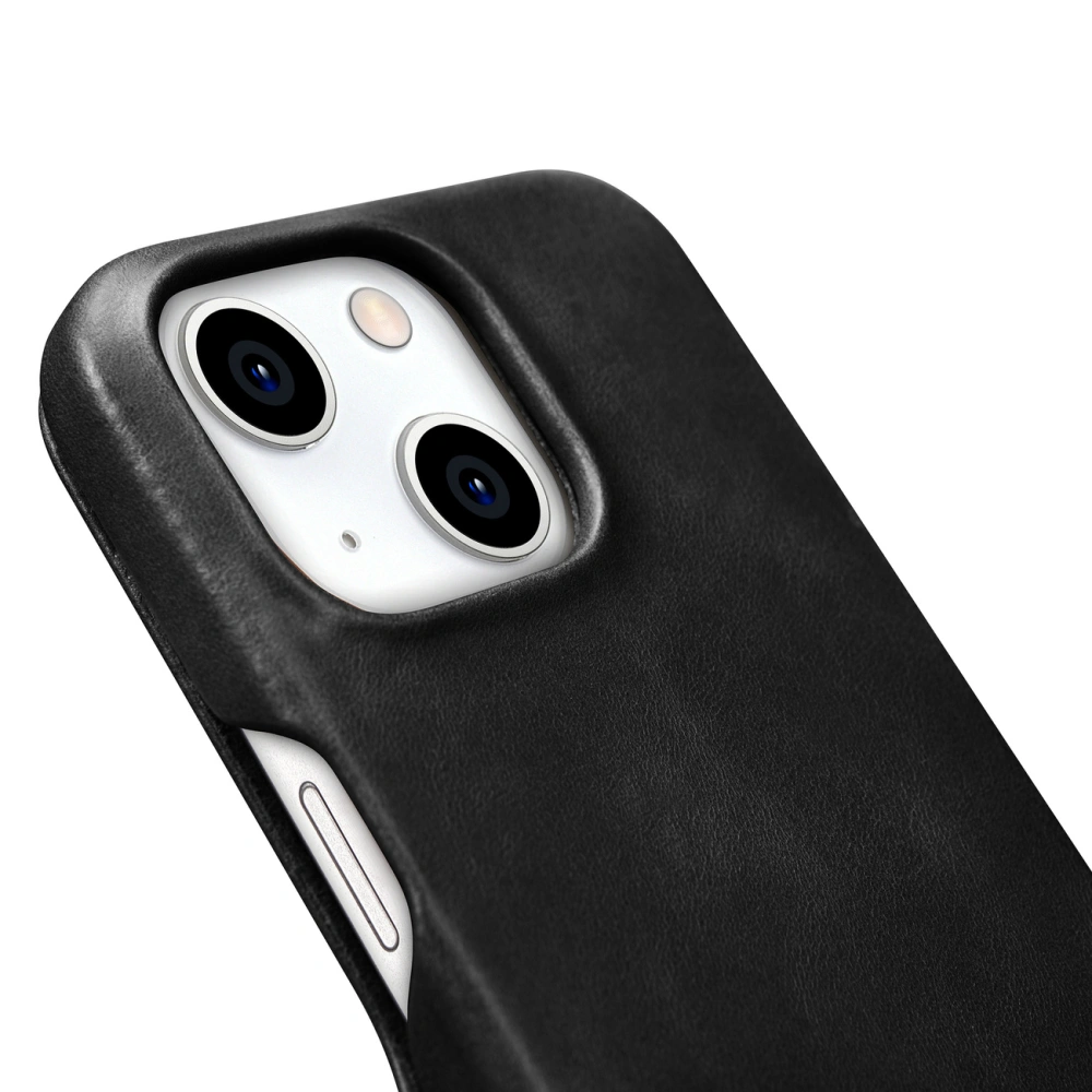 Hurtownia GSM - Etui iCarer Curved Edge Oil Wax Real Leather Folio Case MagSafe Apple iPhone 15 negre - ICR490 - {ean13} - Hurt