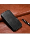 Hurtownia GSM - Etui iCarer Curved Edge Oil Wax Real Leather Folio Case MagSafe Apple iPhone 15 negre - ICR490 - {ean13} - Hurt