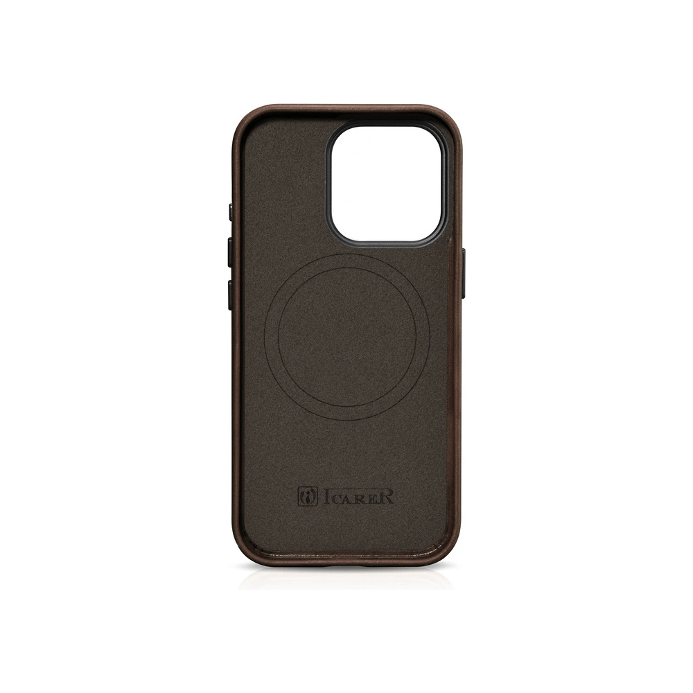 Hurtownia GSM - Etui iCarer Oil Wax Premium Leather MagSafe Apple iPhone 15 Pro Max brązowe - ICR491 - {ean13} - Hurt