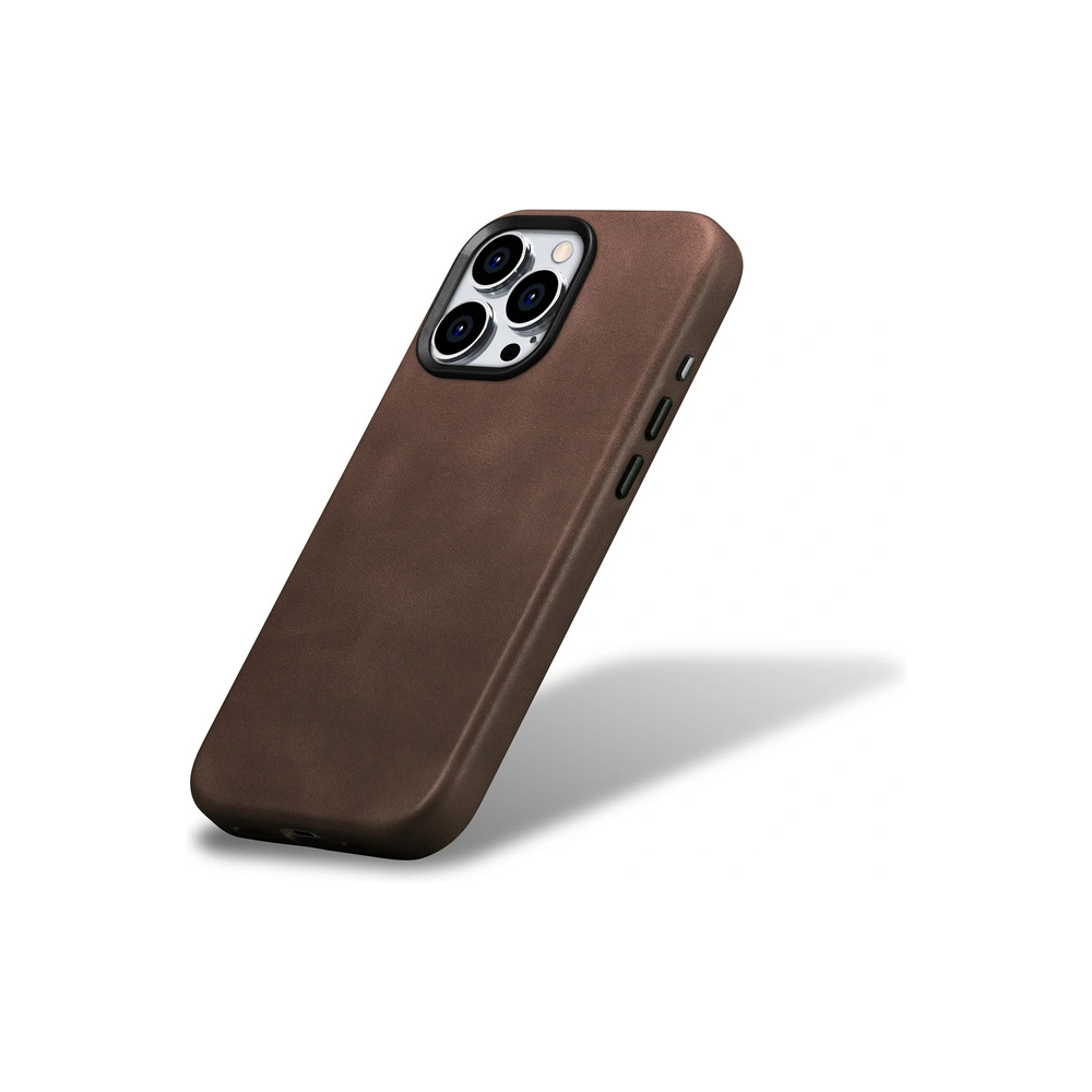 Hurtownia GSM - Etui iCarer Oil Wax Premium Leather MagSafe Apple iPhone 15 Pro Max brązowe - ICR491 - {ean13} - Hurt
