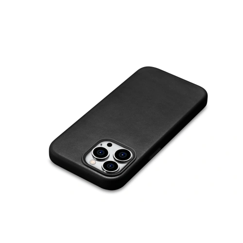 Etui iCarer Oil Wax Premium Leather MagSafe Apple iPhone 15 Pro Max czarne