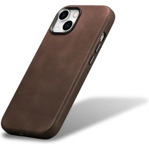 iCarer Oil Wax Premium Leather MagSafe Apple iPhone 15 Plus / 14 Plus brown