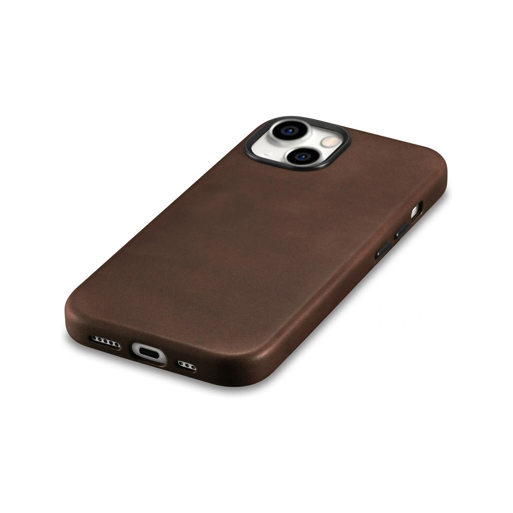 Hurtownia GSM - Case iCarer Öl Wachs Premium Leder MagSafe Apple iPhone 15 Plus / 14 Plus braun - ICR495 - {ean13} - Hurt
