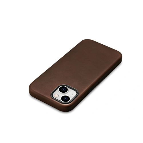 Etui iCarer Oil Wax Premium Leather MagSafe Apple iPhone 15 Plus / 14 Plus brązowe