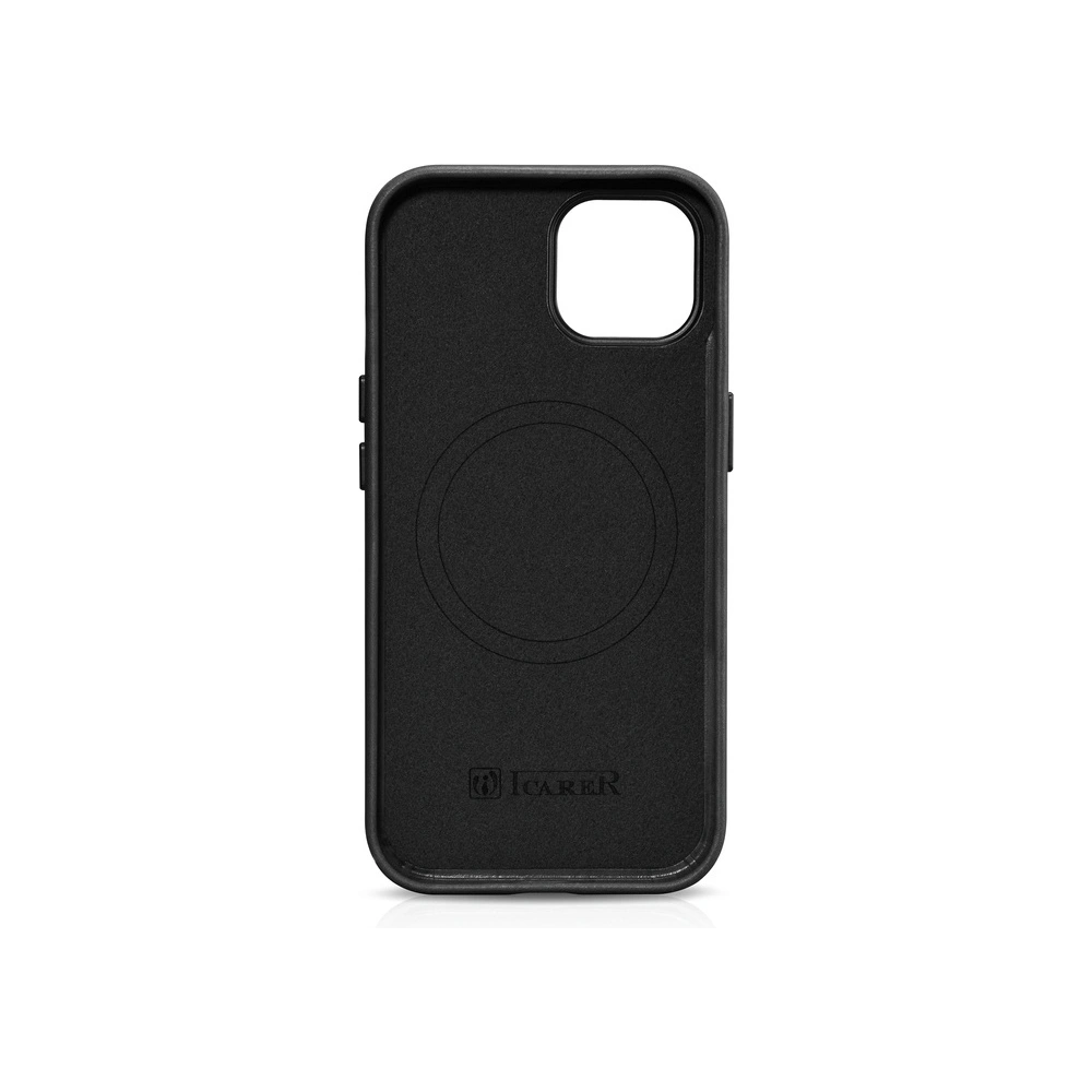 Hurtownia GSM - Case iCarer Oil Wax Premium Leather MagSafe Apple iPhone 15 Plus / 14 Plus schwarz - ICR496 - {ean13} - Hurt