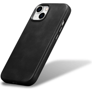 Case iCarer Oil Wax Premium Leather MagSafe Apple iPhone 15 Plus / 14 Plus schwarz