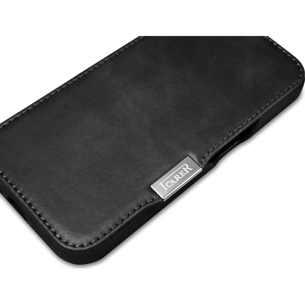 Hurtownia GSM - Etui iCarer Oil Wax Premium Leather MagSafe Apple iPhone 15 Plus / 14 Plus fekete - ICR496 - {ean13} - Hurt