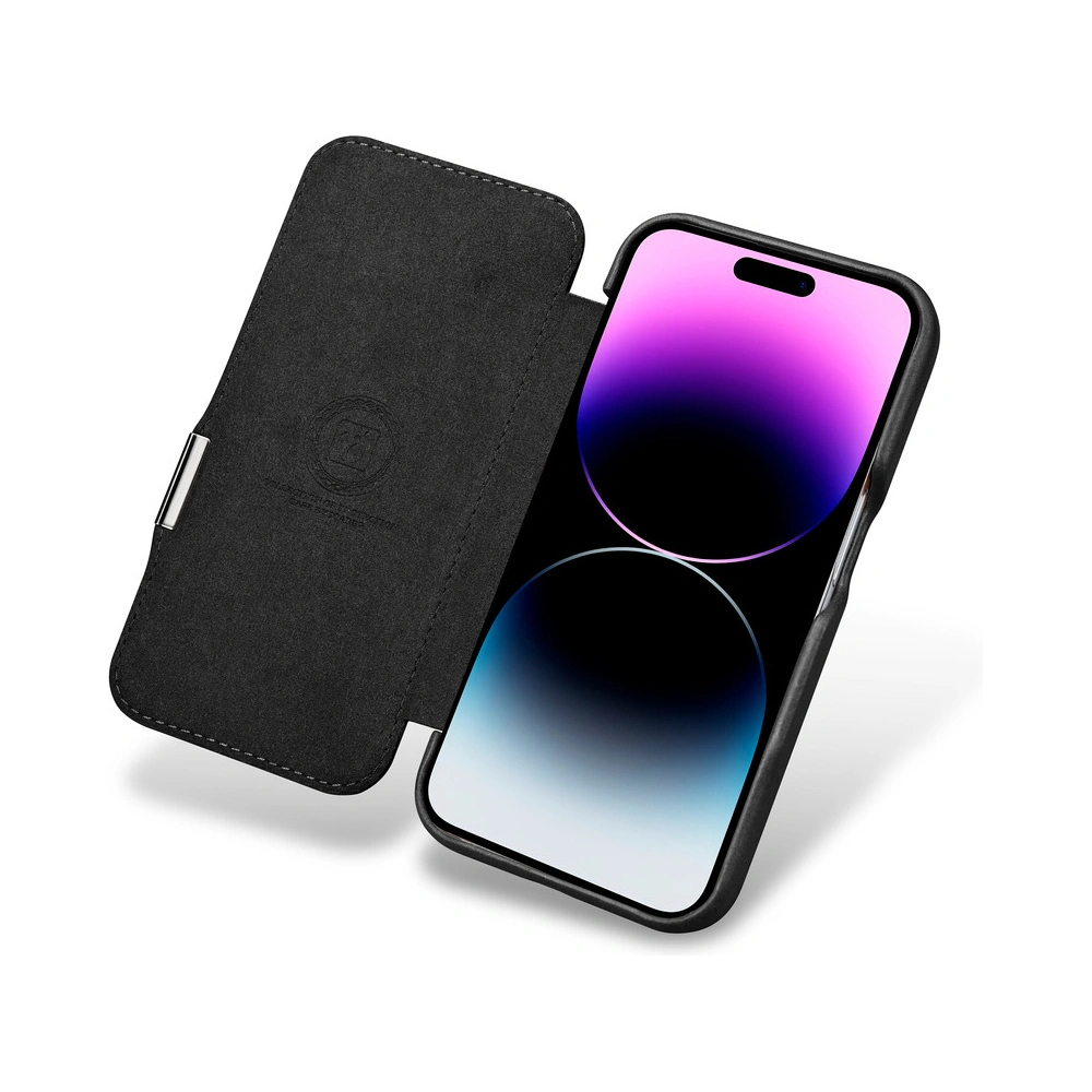 Hurtownia GSM - Etui iCarer Oil Wax Premium Leather MagSafe Apple iPhone 15 Plus / 14 Plus fekete - ICR496 - {ean13} - Hurt