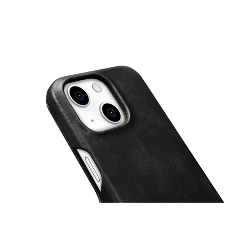 Etui iCarer Oil Wax Premium Leather MagSafe Apple iPhone 15 Plus / 14 Plus czarne
