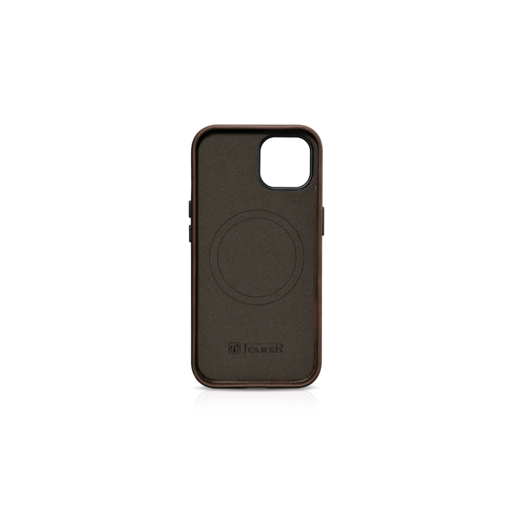 Hurtownia GSM - Etui iCarer Oil Wax Premium Leather MagSafe Apple iPhone 15 brązowe - ICR497 - {ean13} - Hurt