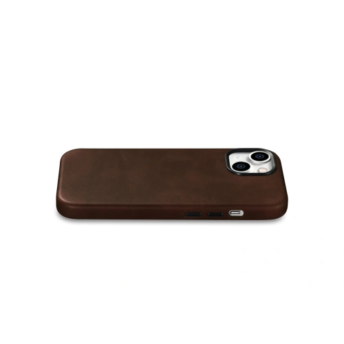 Etui iCarer Oil Wax Premium Leather MagSafe Apple iPhone 15 brązowe