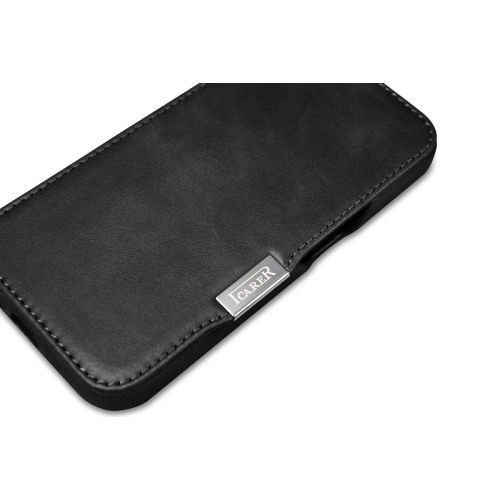 Etui iCarer Oil Wax Premium Leather MagSafe Apple iPhone 15 czarne