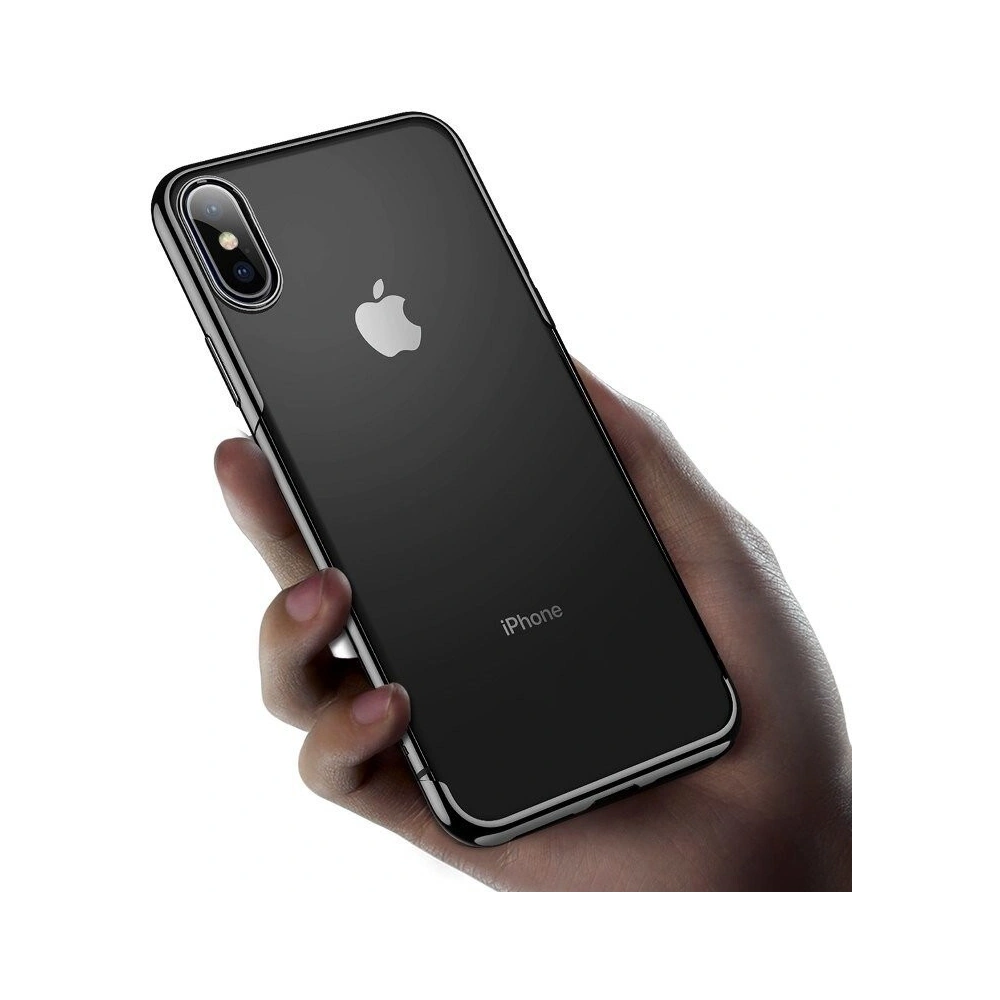 Hurtownia GSM - Průhledný kryt Baseus Shining Case pro iPhone X / XS (černý) - BSU201BLK - {ean13} - Hurt