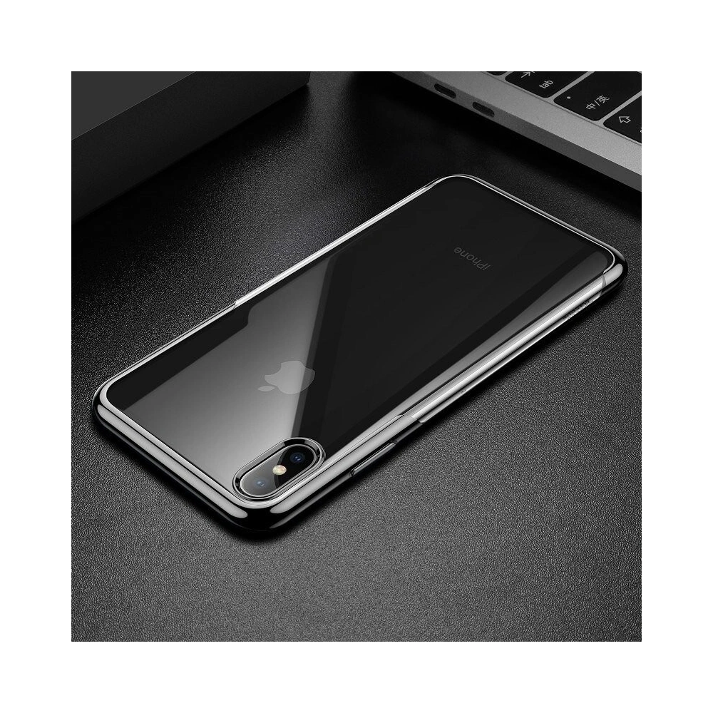 Hurtownia GSM - Průhledný kryt Baseus Shining Case pro iPhone X / XS (černý) - BSU201BLK - {ean13} - Hurt