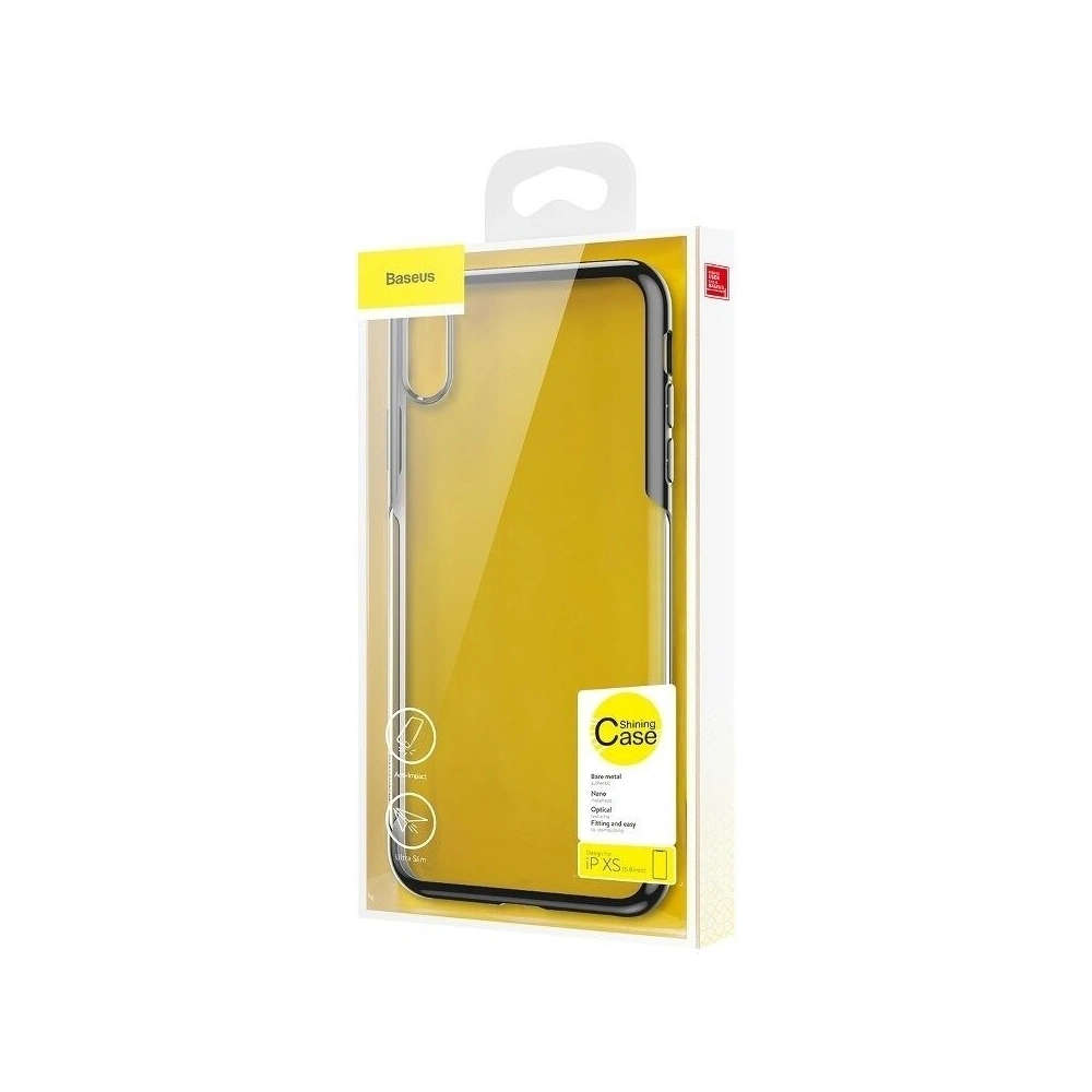 Hurtownia GSM - Etui transparent Baseus Shining Case pentru iPhone X / XS (negru) - BSU201BLK - {ean13} - Hurt