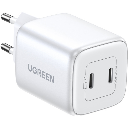 Ugreen Distributor - 6941876213276 - UGR1672 - UGREEN CD294 wall charger 2xUSB-C, 45W, QC, PD (white) - B2B homescreen