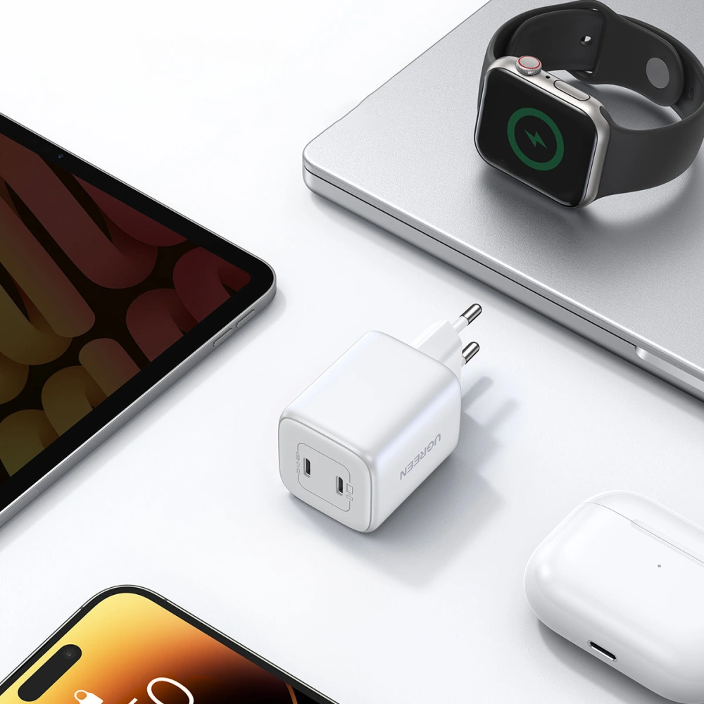 Hurtownia GSM - Síťová nabíječka UGREEN CD294 2xUSB-C, 45W, QC, PD (bílá) - UGR1672 - {ean13} - Hurt