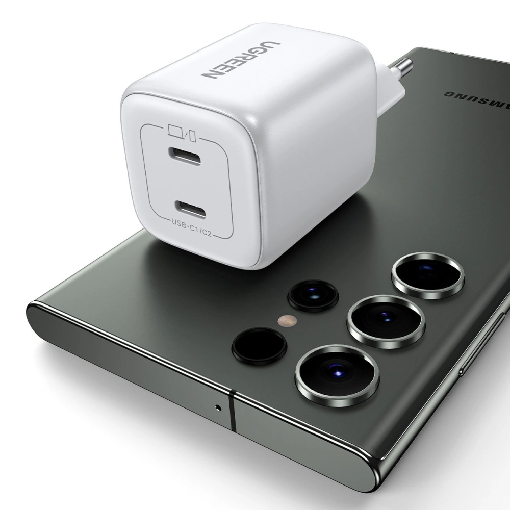 Hurtownia GSM - Síťová nabíječka UGREEN CD294 2xUSB-C, 45W, QC, PD (bílá) - UGR1672 - {ean13} - Hurt