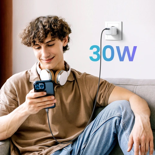Ładowarka sieciowa UGREEN CD319 Nexode Mini 30W, USB-C, PD (biała)