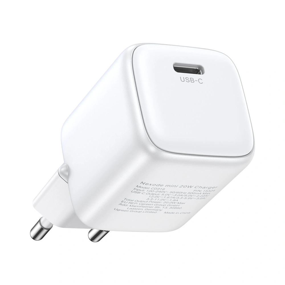 Hurtownia GSM - Încărcător de rețea UGREEN CD318 Nexode Mini 20W, USB-C, PD (alb) - UGR1674 - {ean13} - Hurt