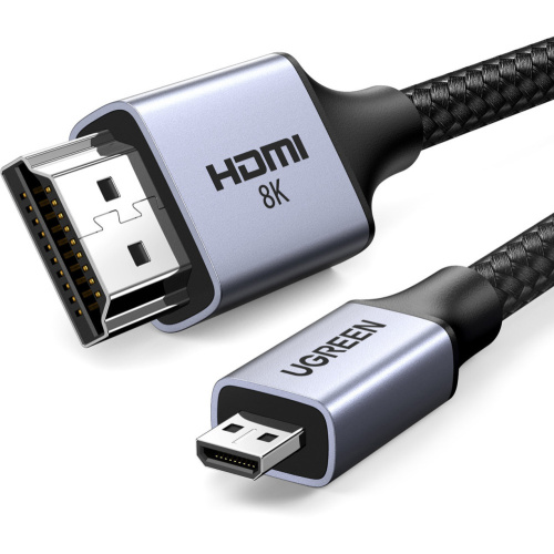 Hurtownia Ugreen - 6941876215171 - UGR1675 - Kabel / przejściówka UGREEN HD164 micro HDMI do HDMI 2.1 8K 2m (szary) - B2B homescreen