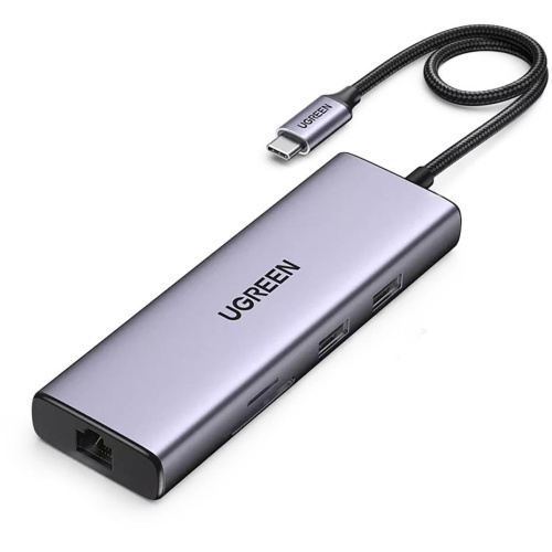 Hurtownia Ugreen - 6941876215966 - UGR1678 - Adapter UGREEN CM511 Hub 5w1, USB-C do HDMI 1.4, 3xUSB-A , USB-C, PD, 100W (szary) - B2B homescreen