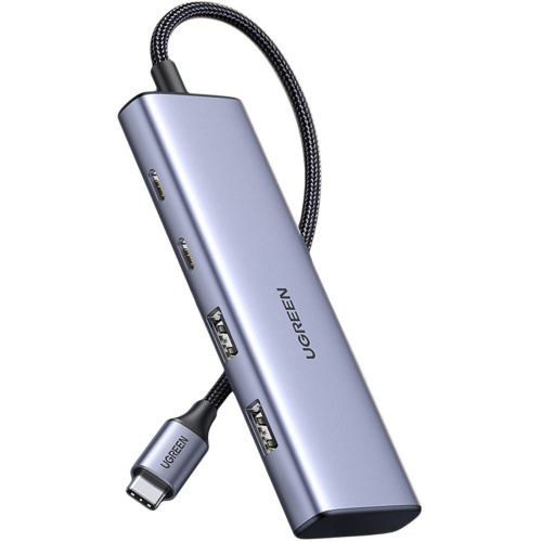Ugreen Distributor - 6941876213955 - UGR1679 - UGREEN CM473 Hub USB-C to 2xUSB-A, 2xUSB-C, 20 cm (grey) - B2B homescreen