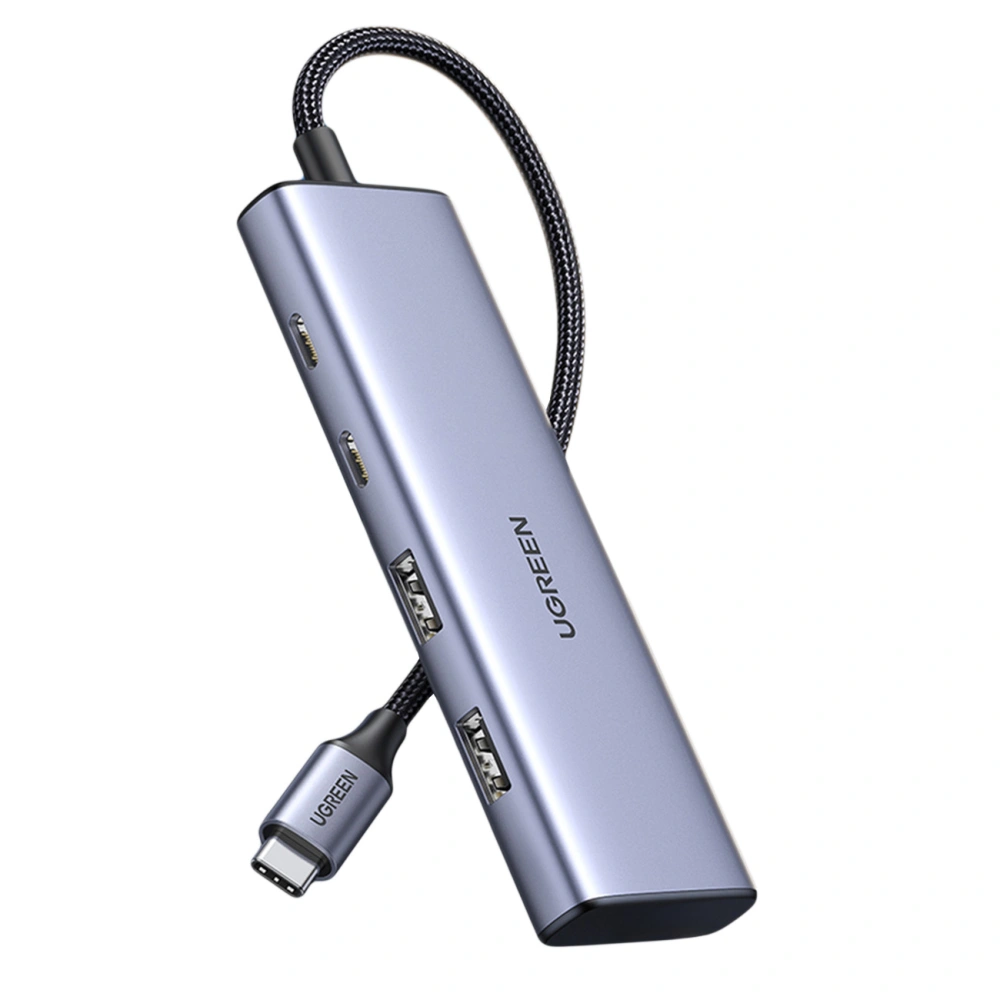 Hurtownia GSM - UGREEN CM473 USB-C Hub Adapter mit 2xUSB-A, 2xUSB-C, 20 cm (grau) - UGR1679 - {ean13} - Hurt