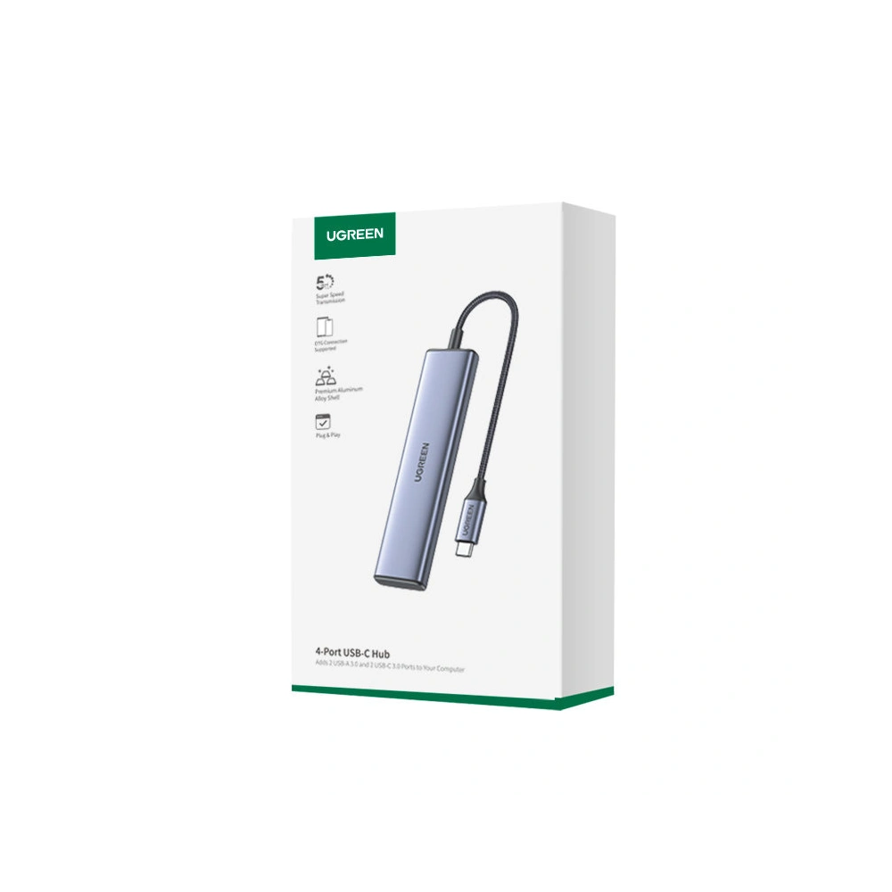 Hurtownia GSM - UGREEN CM473 USB-C elosztó 2xUSB-A, 2xUSB-C, 20 cm (szürke) - UGR1679 - {ean13} - Hurt