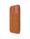 Wholesale Nillkin Qin Leather Pro with camera cover Apple iPhone 15 Pro Max brown - NLK1174 - {ean13} - Hurt