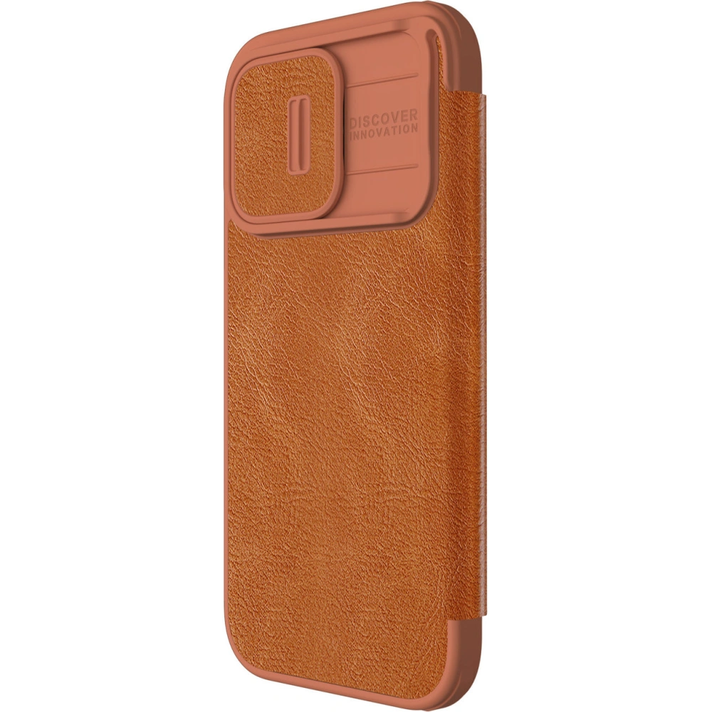 Wholesale Nillkin Qin Leather Pro with camera cover Apple iPhone 15 Pro Max brown - NLK1174 - {ean13} - Hurt