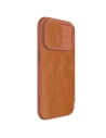 Wholesale Nillkin Qin Leather Pro with camera cover Apple iPhone 15 Pro Max brown - NLK1174 - {ean13} - Hurt