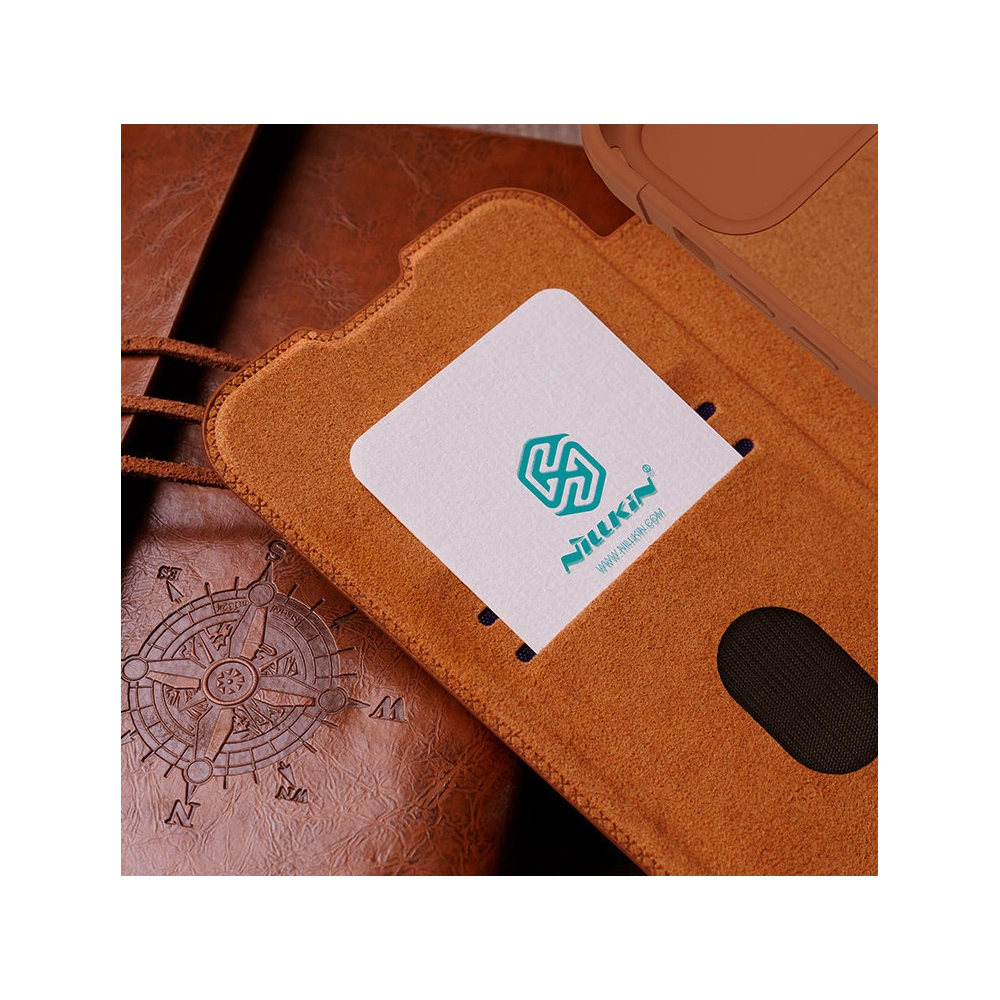 Hurtownia GSM - Etui z klapką Nillkin Qin Leather Pro z osłoną aparatu Apple iPhone 15 Pro Max černé - NLK1175 - {ean13} - Hurt