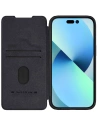 Etui cu clapetă Nillkin Qin Leather Pro cu protecție pentru camera Apple iPhone 15 Plus / 14 Plus negru
