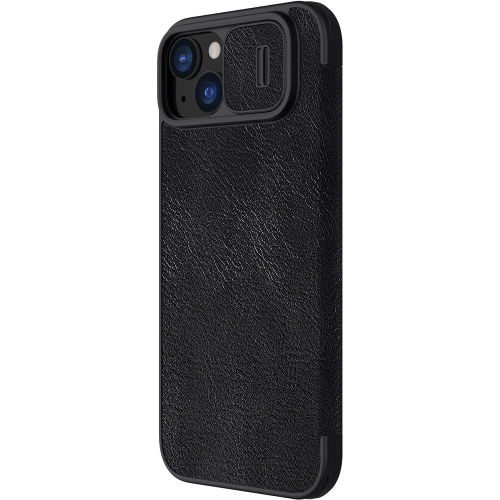 Hurtownia GSM - Etui z klapką Nillkin Qin Leather Pro z osłoną aparatu Apple iPhone 15 Plus / 14 Plus czarne - NLK1177 - {ean13} - Hurt