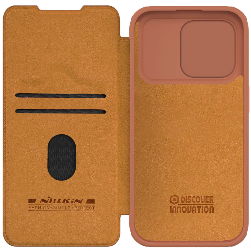 Hurtownia GSM - Etui z klapką Nillkin Qin Leather Pro z osłoną aparatu Apple iPhone 15 Pro hnědé - NLK1178 - {ean13} - Hurt
